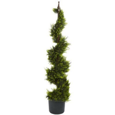 Nearly Natural 5324 Cypress Spiral Silk Tree- 4-Feet- Green NEW   191905841094